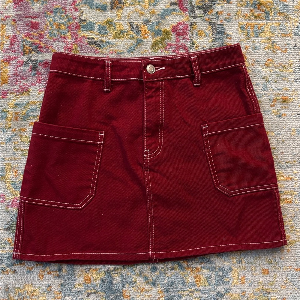 Forever 21 Garnet Denim Skirt